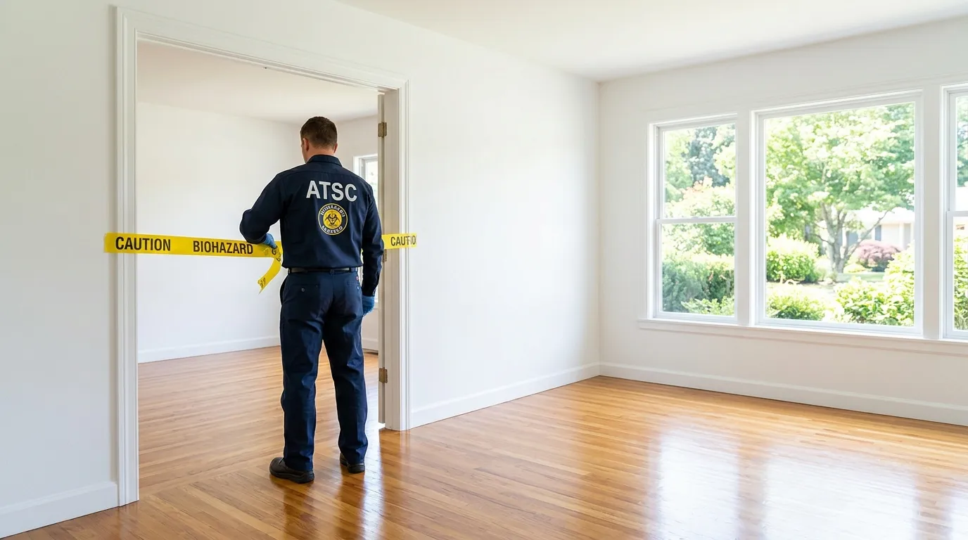 Certified biohazard cleanup crew performing Trauma Scene Cleanup in Orrville